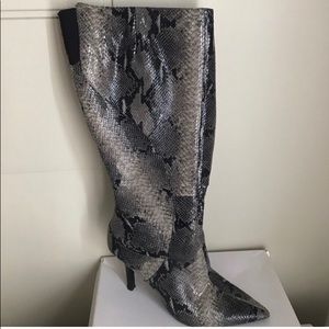 Snake print boots